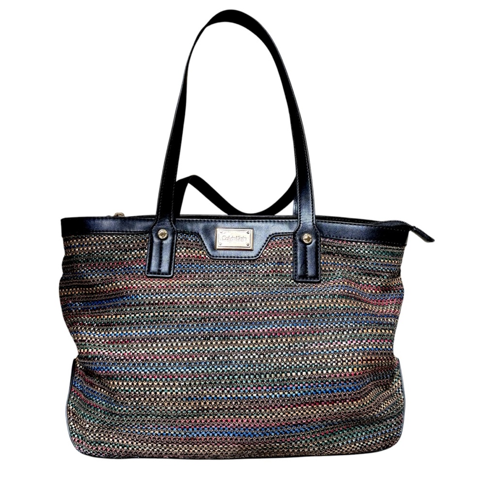 Calvin Klein‎ Raffia Multicolor Tote Shoulder Bag Beach Summer